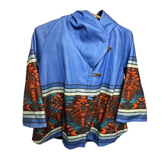 Women’s Yellowstone Jacket Poncho 3XL Pockets Hood Aztec Bell Sleeves - Picture 1 of 12
